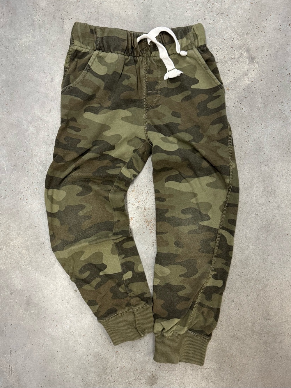 Carter’s Boys Camo Jogger Pants Size 6 Green Camouflage 100% Cotton